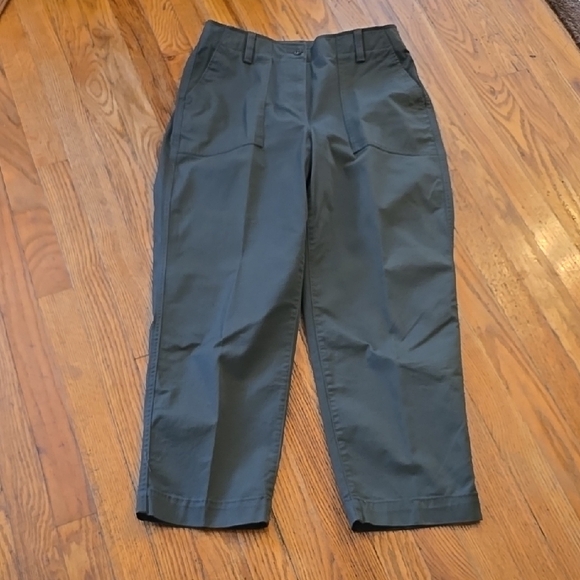 Talbots Pants - Talbots High Waist Cropped Olive Trousers  8
